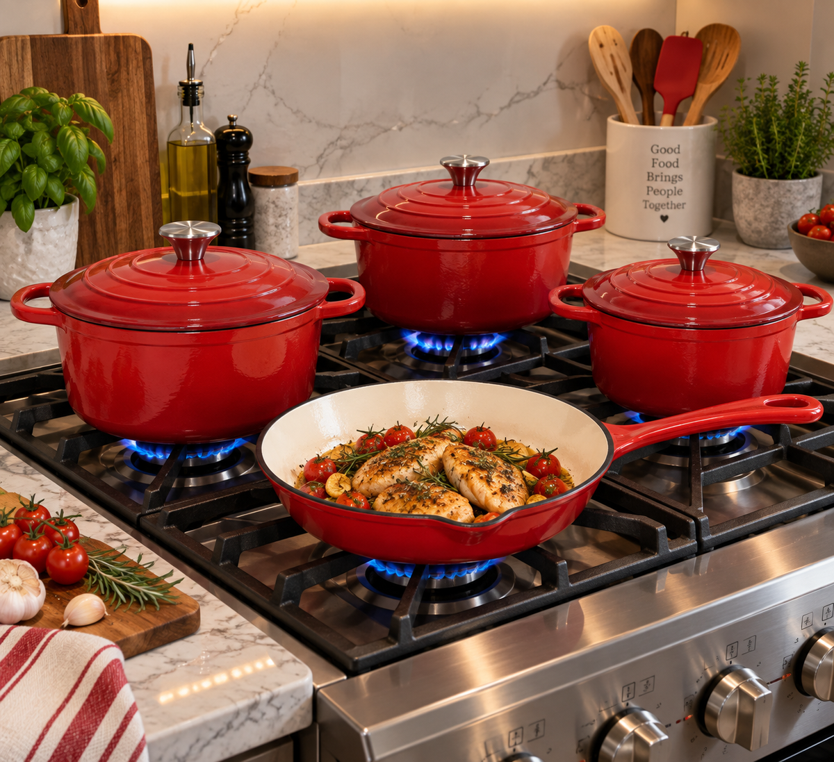 7Pc Cast Iron Set