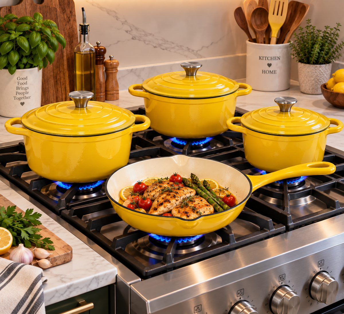7Pc Cast Iron Set