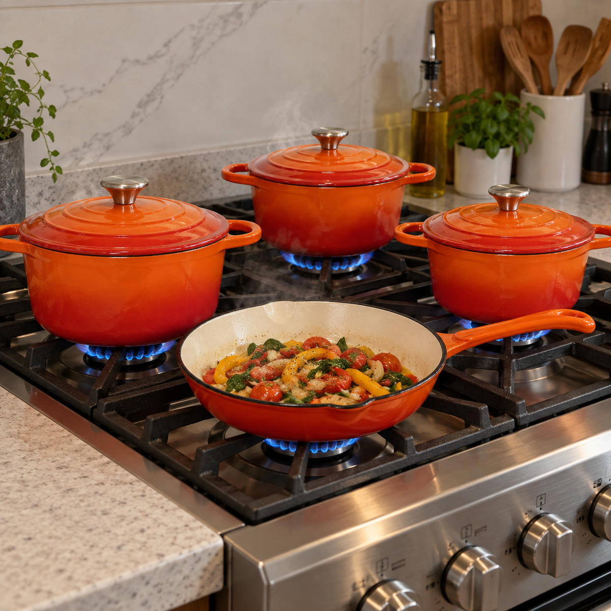 7Pc Cast Iron Set